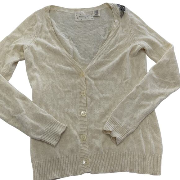 Coincidence & Chance Sweater Womens Medium Beaded Embellished Angora Wool Blend - Picture 1 of 8